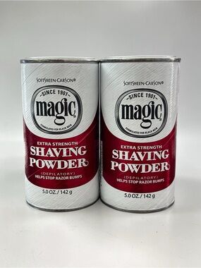 2 SoftSheen Carson Magic Shaving Powder Extra Strength Shave 5 oz New Lot